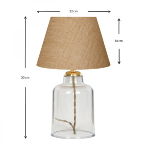 Φωτιστικό επιτραπέζιο Atkinson Megapap ύφασμα/πλαστικό χρώμα καφέ/χρυσό 22x14x30εκ. - Image 3