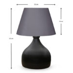 Φωτιστικό επιτραπέζιο Hubert Megapap ύφασμα/μέταλλο χρώμα γκρι/μαύρο 22x14x32εκ. - Image 3