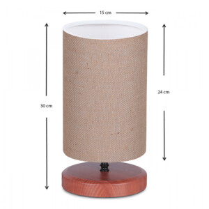 Φωτιστικό επιτραπέζιο Winkler Megapap wicker ύφασμα/ξύλο/μέταλλο χρώμα ανοιχτό καφέ 15x24x30εκ. - Image 3
