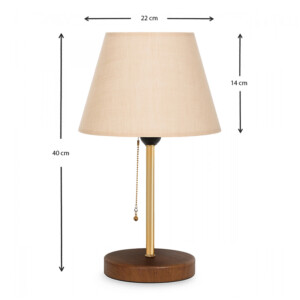 Φωτιστικό επιτραπέζιο Tipton Megapap μέταλλο/πλαστικό/Mdf χρώμα μπεζ/χρυσό/καφέ 22x14x40εκ. - Image 3