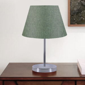 Φωτιστικό επιτραπέζιο Jules Megapap ύφασμα Pvc χρώμα κυπαρισσί/ασημί 22x17x37εκ. - Image 2