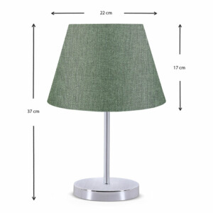 Φωτιστικό επιτραπέζιο Jules Megapap ύφασμα Pvc χρώμα κυπαρισσί/ασημί 22x17x37εκ. - Image 3