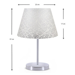 Φωτιστικό επιτραπέζιο Jules Megapap ύφασμα Pvc χρώμα λευκό/ασημί 22x17x37εκ. - Image 3