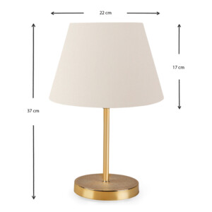 Φωτιστικό επιτραπέζιο Rosenthal Megapap ύφασμα Pvc χρώμα κρεμ/χρυσό 22x17x37εκ. - Image 3