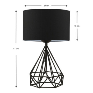 Φωτιστικό επιτραπέζιο Christopher Megapap ύφασμα/μέταλλο χρώμα μαύρο 24x15x41εκ. - Image 3