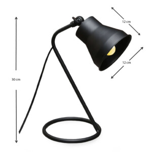 Φωτιστικό γραφείου Mimi Megapap μεταλλικό χρώμα μαύρο 12x12x30εκ. - Image 3