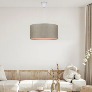 Φωτιστικό οροφής Monahan Megapap υφασμάτινο μονόφωτο χρώμα μπεζ άμμου 38x20x70εκ. - Image 2