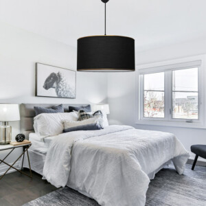 Φωτιστικό οροφής Alloy Megapap υφασμάτινο μονόφωτο χρώμα μαύρο 38x20x70εκ. - Image 2