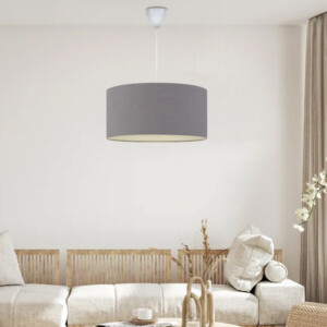 Φωτιστικό οροφής Monahan Megapap υφασμάτινο μονόφωτο χρώμα γκρι 38x20x70εκ. - Image 2