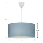 Φωτιστικό οροφής Monahan Megapap υφασμάτινο μονόφωτο χρώμα μπλε 38x20x70εκ. - Image 3