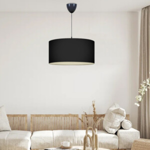 Φωτιστικό οροφής Monahan Megapap υφασμάτινο μονόφωτο χρώμα μαύρο 38x21x70εκ. - Image 2