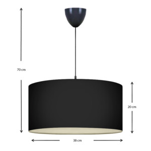 Φωτιστικό οροφής Monahan Megapap υφασμάτινο μονόφωτο χρώμα μαύρο 38x21x70εκ. - Image 3