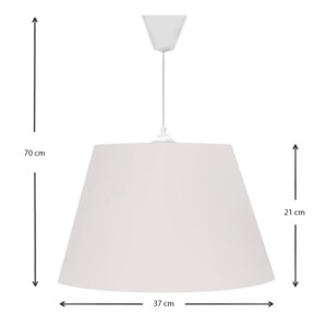 Φωτιστικό οροφής Elanor Megapap υφασμάτινο μονόφωτο χρώμα λευκό 37x21x70εκ. - Image 3