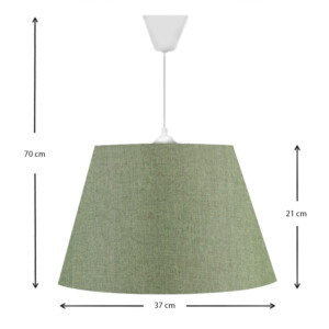 Φωτιστικό οροφής Elanor Megapap υφασμάτινο μονόφωτο χρώμα κυπαρισσί 37x21x70εκ. - Image 3