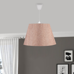 Φωτιστικό οροφής Elanor Megapap υφασμάτινο μονόφωτο χρώμα ροζ 37x21x70εκ. - Image 2