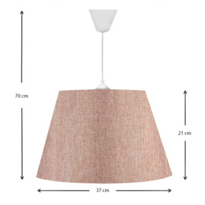 Φωτιστικό οροφής Elanor Megapap υφασμάτινο μονόφωτο χρώμα ροζ 37x21x70εκ. - Image 3