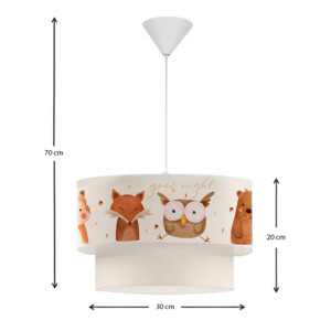 Φωτιστικό οροφής Goofy Megapap υφασμάτινο μονόφωτο με χαριτωμένα ζωάκια 30x20x70εκ. - Image 3