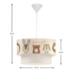 Φωτιστικό οροφής Goofy Megapap υφασμάτινο μονόφωτο με χαριτωμένα ζωάκια 30x20x70εκ. - Image 3