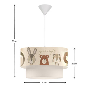 Φωτιστικό οροφής Goofy Megapap υφασμάτινο μονόφωτο με χαριτωμένα ζωάκια 30x20x70εκ. - Image 3