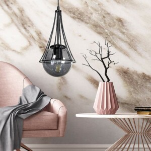 Φωτιστικό οροφής Chavi Megapap E27 μεταλλικό μονόφωτο χρώμα μαύρο 18x18x75εκ. - Image 2