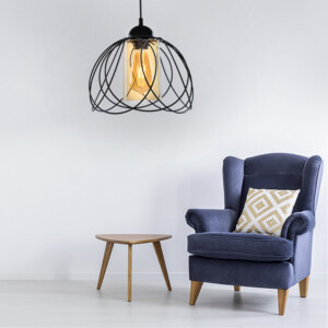 Φωτιστικό οροφής Abilene Megapap E27 μεταλλικό μονόφωτο χρώμα μαύρο 26x26x68εκ. - Image 2