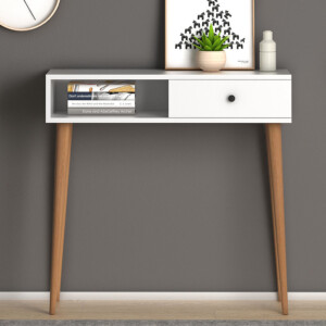 Κονσόλα Napoli Megapap χρώμα λευκό 90x29x88εκ. - Image 3