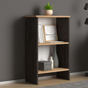 Βιβλιοθήκη Flora Megapap χρώμα industrial grey - oak 52x25x80εκ. - Image 2