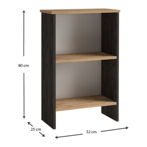 Βιβλιοθήκη Flora Megapap χρώμα industrial grey - oak 52x25x80εκ. - Image 5