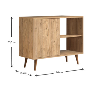 Κονσόλα - μπουφές μελαμίνης Luce Megapap χρώμα pine 80x35x66εκ. - Image 4