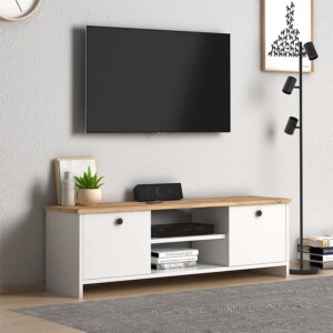 Έπιπλο τηλεόρασης Cube Megapap χρώμα pine - white 120x30x40εκ. - Image 2