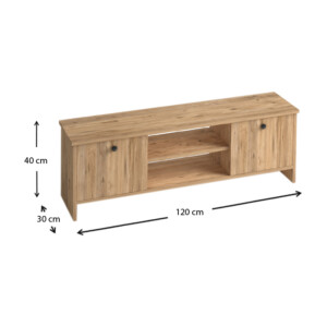 Έπιπλο τηλεόρασης Cube Megapap χρώμα pine 120x30x40εκ. - Image 4