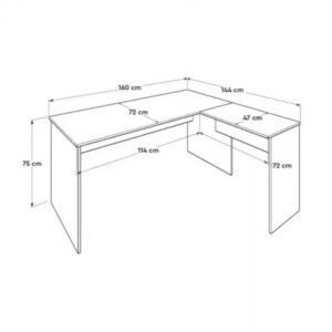Γραφείο διευθυντικό Rio Megapap γωνιακό αναστρέψιμο χρώμα λευκό 160x144x75εκ. - Image 7