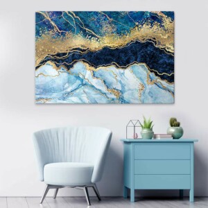 Πίνακας σε καμβά "Deep Blue" Megapap ψηφιακής εκτύπωσης 125x80x3εκ. - Image 2