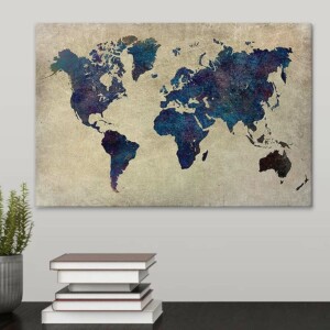Πίνακας σε καμβά "World Map" Megapap ψηφιακής εκτύπωσης 75x50x3εκ. - Image 2