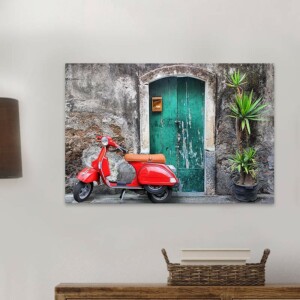 Πίνακας σε καμβά "Red Vespa" Megapap ψηφιακής εκτύπωσης 60x40x3εκ. - Image 2