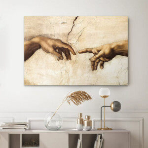 Πίνακας σε καμβά "The Creation of Adam" Megapap ψηφιακής εκτύπωσης 100x70x3εκ. - Image 2