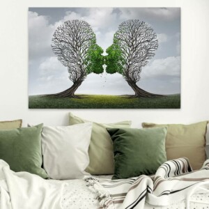Πίνακας σε καμβά "Trees Growing With Love" Megapap ψηφιακής εκτύπωσης 75x50x3εκ. - Image 2