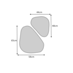 Σετ καθρεφτών τοίχου Leista Megapap 2 τμχ. χρώμα λευκό 65x58x2,2εκ. - Image 3