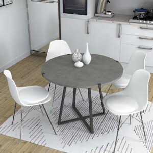 Τραπέζι Rubes Megapap χρώμα γκρι σκυροδέματος 100x100x78εκ. - Image 2