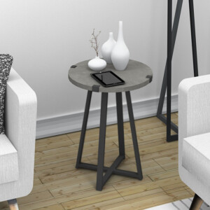 Βοηθητικό τραπεζάκι Pedro Megapap χρώμα γκρι σκυροδέματος 44x44x58εκ. - Image 2