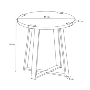 Βοηθητικό τραπεζάκι Pedro Megapap χρώμα γκρι σκυροδέματος 44x44x58εκ. - Image 4