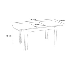 Τραπέζι Marlon Megapap επεκτεινόμενο χρώμα καρυδί 140+40x80x76εκ. - Image 4