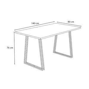 Τραπέζι Gable Megapap χρώμα φυσικό οξιάς - ανθρακί 140x80x76εκ. - Image 4