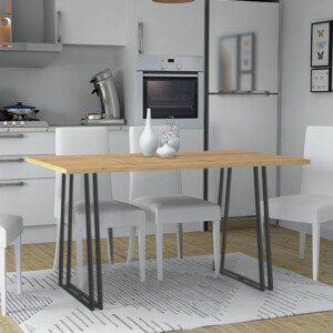 Τραπέζι Gable Megapap χρώμα φυσικό οξιάς - ανθρακί 140x80x76εκ.