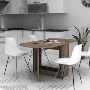 Τραπέζι Winslet Megapap επεκτεινόμενο χρώμα καρυδί 34(63+63)x80x76εκ. - Image 2