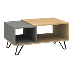 Τραπεζάκι σαλονιού Don Megapap χρώμα φυσικό οξιάς - γκρι σκυροδέματος 90x55x44εκ. - Image 3