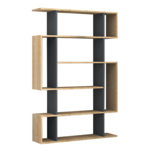 Βιβλιοθήκη Clint Megapap χρώμα φυσικό οξιάς - ανθρακί 108,5x25,5x161εκ. - Image 3