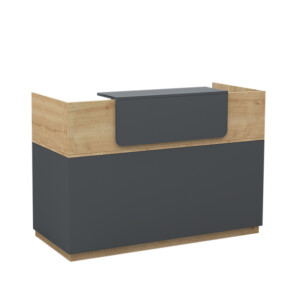 Γραφείο υποδοχής - reception Lemmon Megapap χρώμα φυσικό οξιάς - ανθρακί 160x70x110εκ. - Image 3