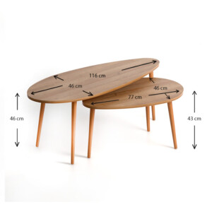 Τραπεζάκια βοηθητικά Elips Megapap χρώμα pine oak 116x46x46εκ. - Image 4