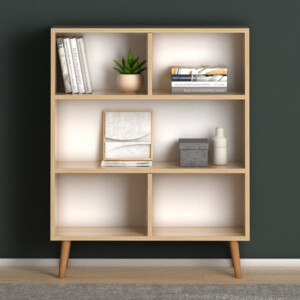 Βιβλιοθήκη Cube Megapap χρώμα oak 80x24x100εκ. - Image 3